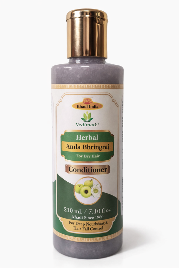 Khadi India Vedimatic Herbal Amla Bhringraj Conditioner for Dry Hair – Deep Nourishing & Hair Fall Control