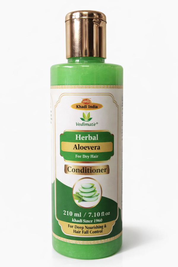 Khadi India Vedimatic Herbal Aloe Vera Conditioner for Dry Hair – Deep Nourishing & Hair Fall Control