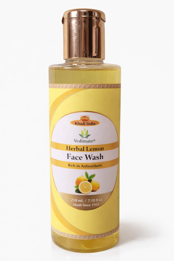 Khadi India Vedimatic Herbal Lemon Face Wash – Antioxidant Rich & Oil Control Cleanser