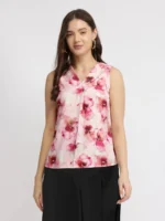 Front Pleated Top - Pink
